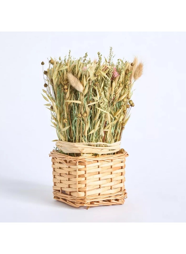 هوم بوكس تنسيق زهور مايلي في سلة من الخيزران - 15 سم - Image 4