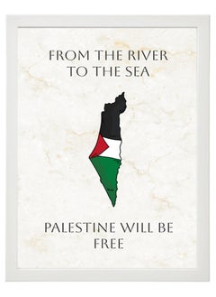 Boomah Accessories Palestine Map - Free Palestine Poster with Frame 30x40cm 