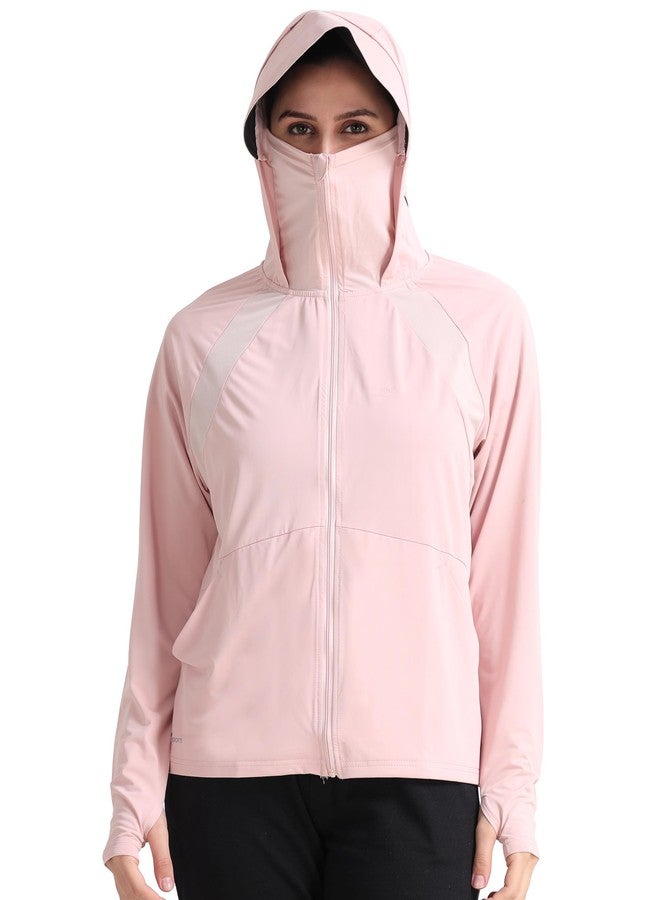 FABSPORTS Women Nylon Standard Length UV Protection Sun Screen Jacket, Full Zip Sun Protection Clothing, Lightweight with UPF 50+ for Outdoors, with Pockets, White, Large - Image 1