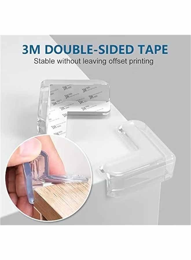 واي جيه 20 قطعة أمان حامي زاوية حماية حماية واضحة للأطفال حامي زاوية حافة مضخمات الأطفال طاولة ناعمة حامي للأطفال، الأثاث، الخزانة، طاولة القهوة - Image 3