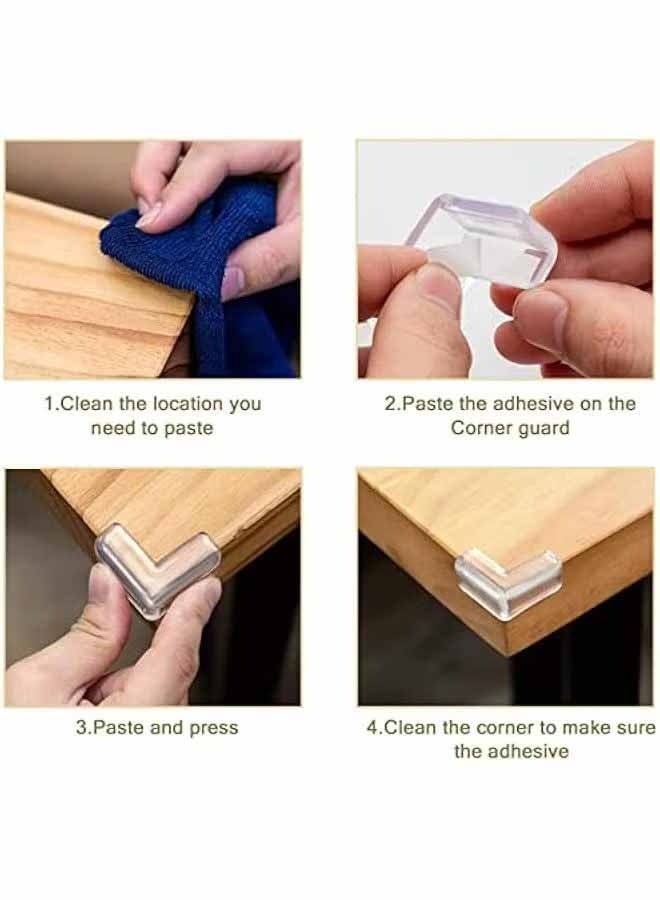 واي جيه 20 قطعة أمان حامي زاوية حماية حماية واضحة للأطفال حامي زاوية حافة مضخمات الأطفال طاولة ناعمة حامي للأطفال، الأثاث، الخزانة، طاولة القهوة - Image 5