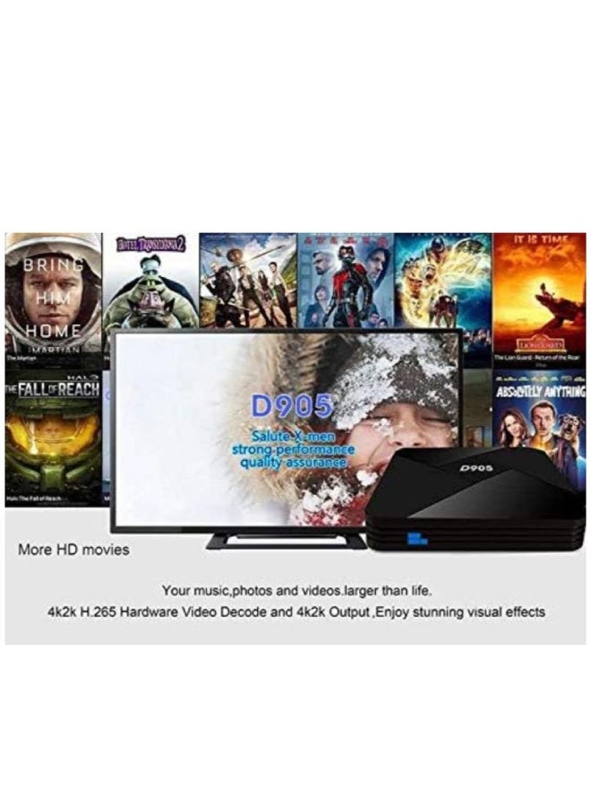 D905 Android TV Box, 4K Smart Media Player with Amlogic S905 Quad-Core Processor, 1GB RAM, 8GB Storage, Built-in WiFi, HDMI Output, Support 3D  H.265 Decoding – Black - Image 5