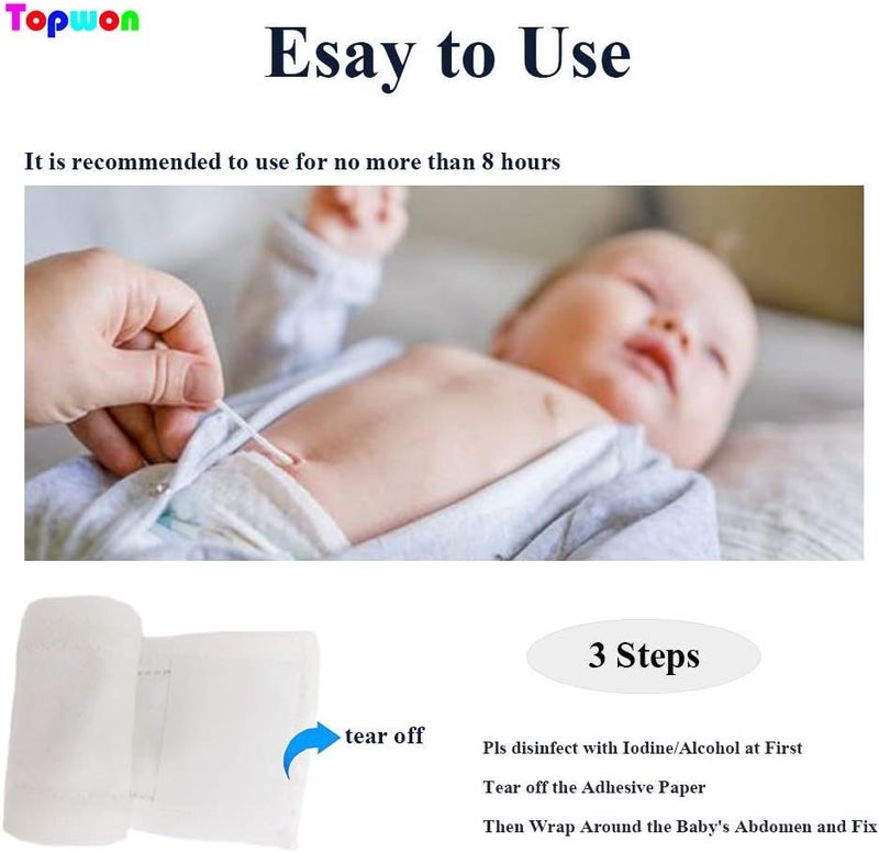 Topwon Cotton Newborn Umbilical Cord Belly Band Disposable to Protect Baby Abdomen Newborn Essentials Must Haves - 8 Pieces - Image 4