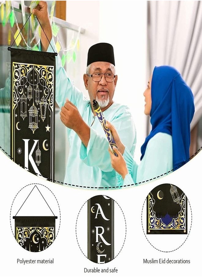 Tiokkss Ramadan Decorations for Home Ramadan Kareem Hanging Banner Decorations - 72x12 Inch Ramadan Banner Front Door Porch Sign Decorations for Home Indoor Outdoor  - Image 3