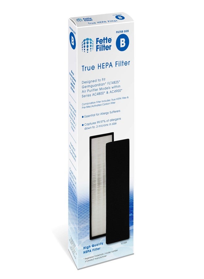Fette Filter - FLT4825 Premium True HEPA H13 Filter B Compatible with GermGuardian Air Purifier AC4825 Series AC4300BPTCA AC4850PT AC4900CA CDAP4500BCA Oransi Finn Black & Decker BXAP148 1-Pack - Image 3