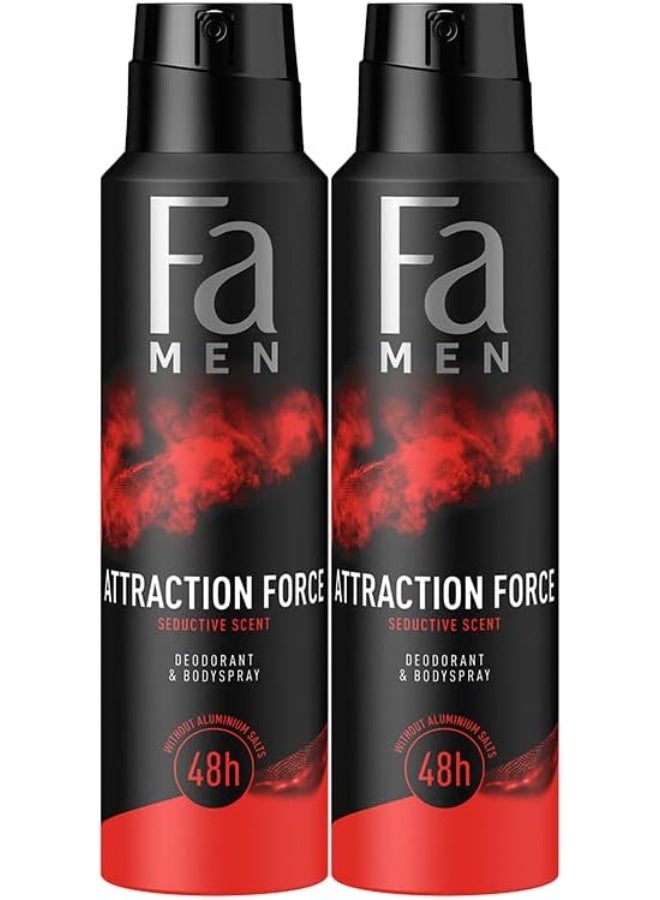 Fa رذاذ مزيل العرق للرجال من FA قوة الجذب 150 مل، عبوة من 2