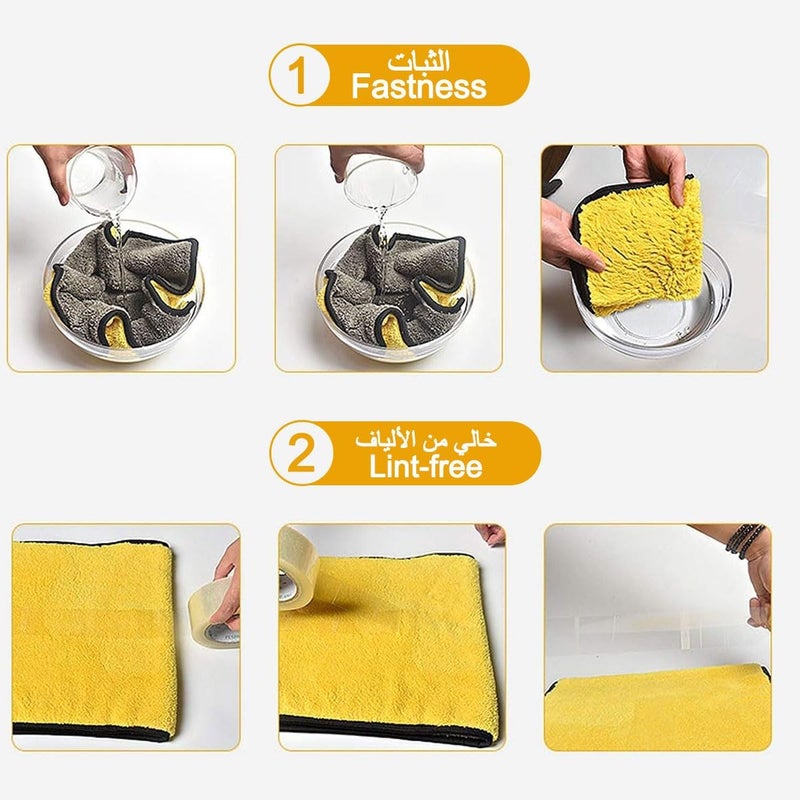Cestbella Car Drying Towel 40x30cm 5Pack, 800GSM Super Absorbent Microfiber Car Cleaning Cloth, Lint Free Scratch Resistant Auto Detailing Towel 2 Color Reusable Auto Wash Cloth for Vehicle Window Kitchen Glass - Image 4