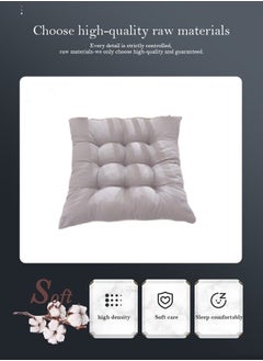 Aikenn Chair Pads Seat Cushion with Ties Square Floor Chair Seat Pads Solid Thicken Comfortable Tufted Seat Cushion Reading Cushion Pad (Gray)  - Image 5