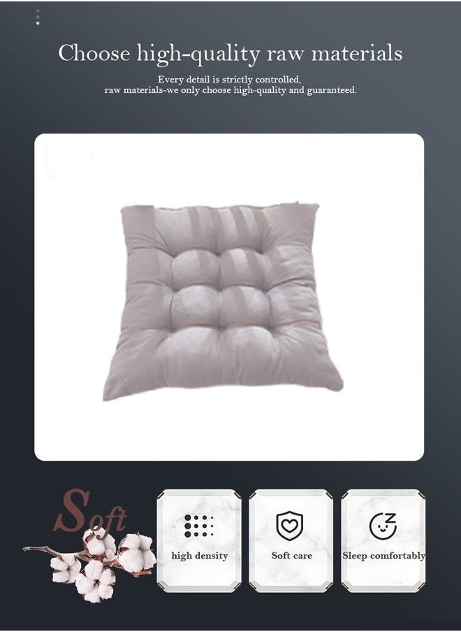 Aikenn Chair Pads Seat Cushion with Ties Square Floor Chair Seat Pads Solid Thicken Comfortable Tufted Seat Cushion Reading Cushion Pad (Gray)  - Image 5