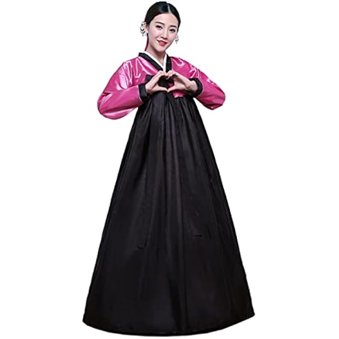WOMEN'S EMBROIDERED HANBOK DRESS, KOREAN TRADITIONAL COSTUME, SHORT JACKET, FULL SKIRT, COSPLAY, PERFORMANCE WEAR - Image 1