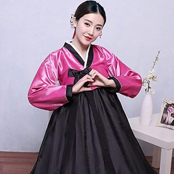 WOMEN'S EMBROIDERED HANBOK DRESS, KOREAN TRADITIONAL COSTUME, SHORT JACKET, FULL SKIRT, COSPLAY, PERFORMANCE WEAR - Image 4