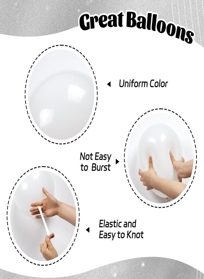 ٦٠ بالونًا أبيض وفضي مقاس ١٢ بوصة، بالونات فضية وبيضاء مع بالونات قصاصات ورقية فضية لامعة، مثالية لتزيين حفلات أعياد الميلاد، وحفلات استقبال المولود، وحفلات الزفاف، والذكرى السنوية، ورأس السنة الجديدة. - Image 3