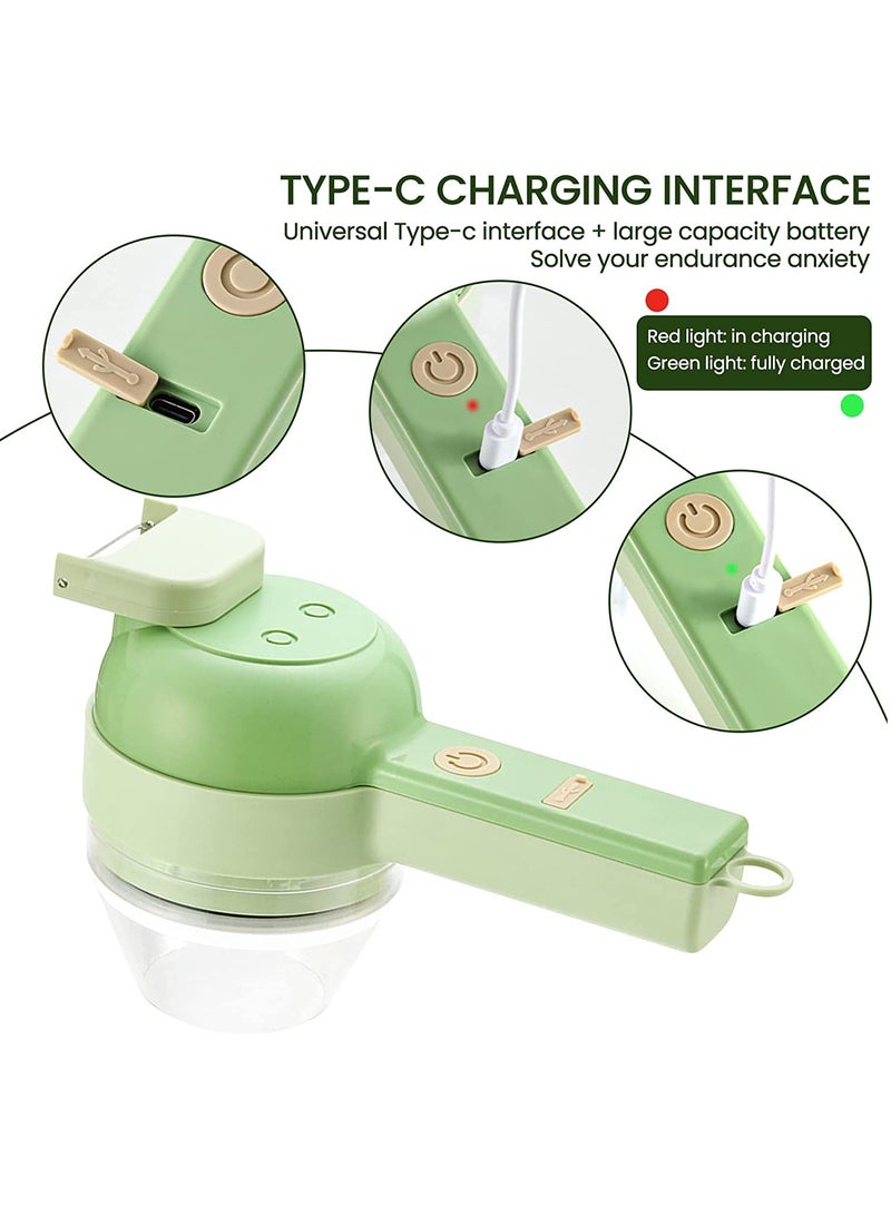Arabest 4 in 1 Portable Electric Vegetable Chopper Set, Cordless Handheld Electric Food Chopper Set with Brush, Multifunctional Vegetable Chopper for Garlic Pepper Pepper Onion Celery Ginger Meat - Image 4