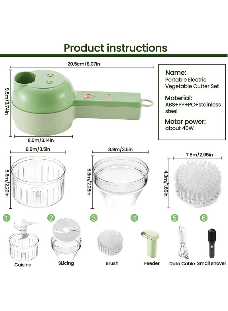 Arabest 4 in 1 Portable Electric Vegetable Chopper Set, Cordless Handheld Electric Food Chopper Set with Brush, Multifunctional Vegetable Chopper for Garlic Pepper Pepper Onion Celery Ginger Meat - Image 5