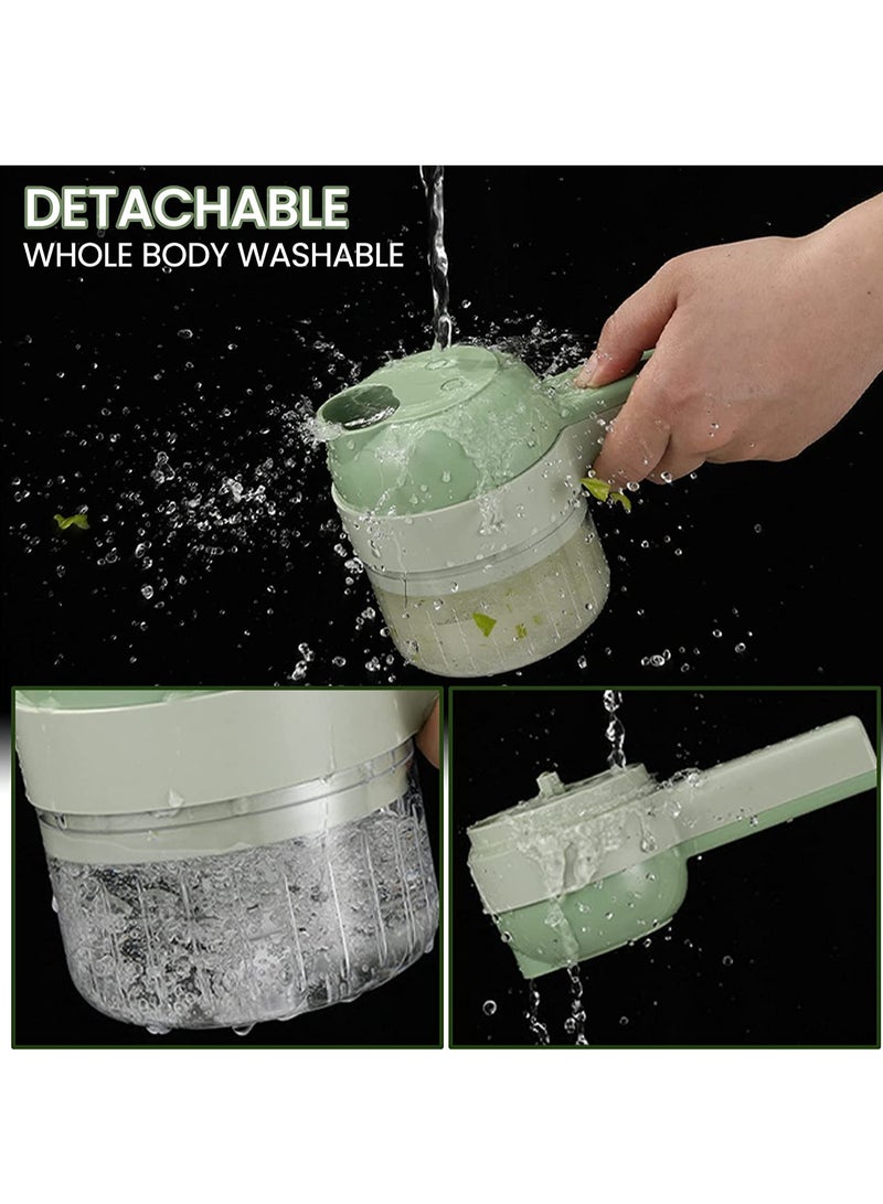 Arabest 4 in 1 Portable Electric Vegetable Chopper Set, Cordless Handheld Electric Food Chopper Set with Brush, Multifunctional Vegetable Chopper for Garlic Pepper Pepper Onion Celery Ginger Meat - Image 3
