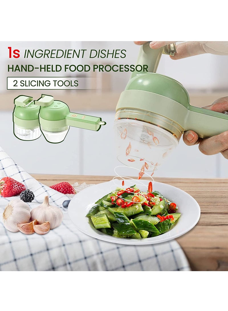 Arabest 4 in 1 Portable Electric Vegetable Chopper Set, Cordless Handheld Electric Food Chopper Set with Brush, Multifunctional Vegetable Chopper for Garlic Pepper Pepper Onion Celery Ginger Meat - Image 2
