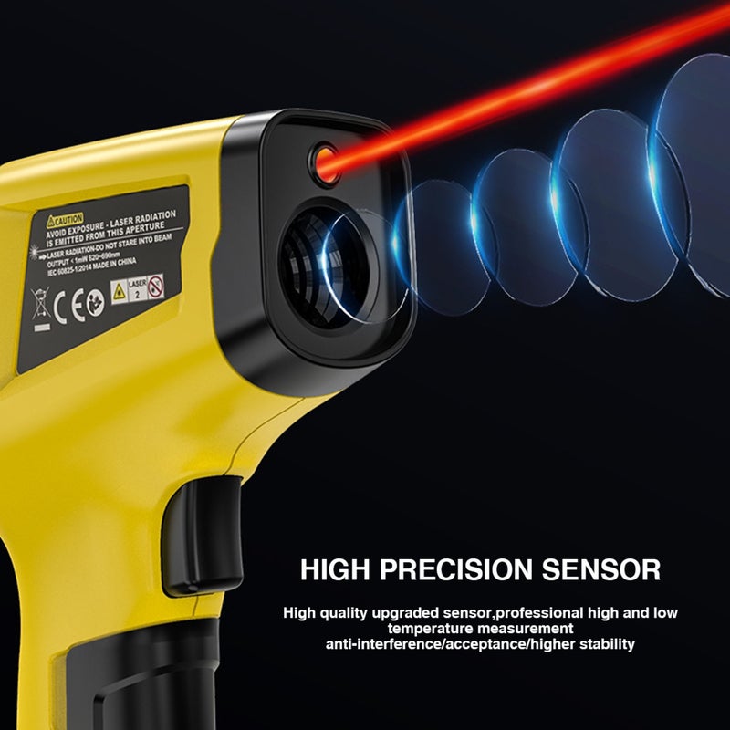 Industrial infrared thermometer Handheld digital infrared industrial thermometer temperature Non-contact infrared LCD pyrometer 400-600 degrees temperature Multi-function thermometer - Image 4