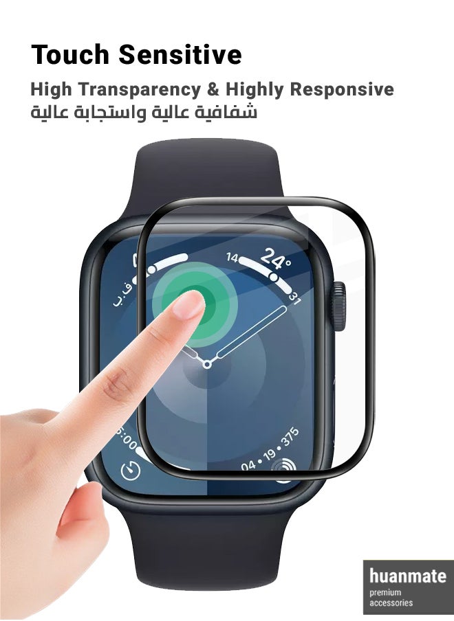 huanmate - Premium Screen Protector For Apple Watch Series 9 45 mm Black/Clear - Image 1