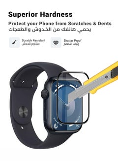 huanmate Premium Screen Protector For Apple Watch Series 9 45 mm Black/Clear  - Image 3