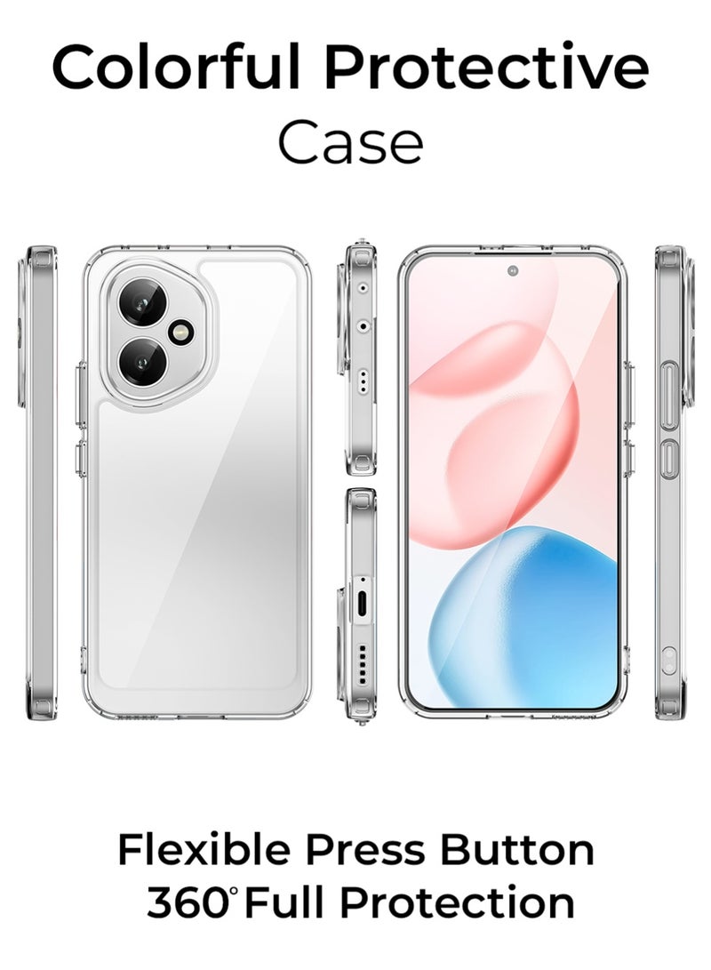 جلاسولوجي Case for Honor 400 5G Case with Tempered Glass Screen Protectors , Transparent Soft TPU Silicone Case Cover Shock Absorption and Anti-Scratch - Image 3
