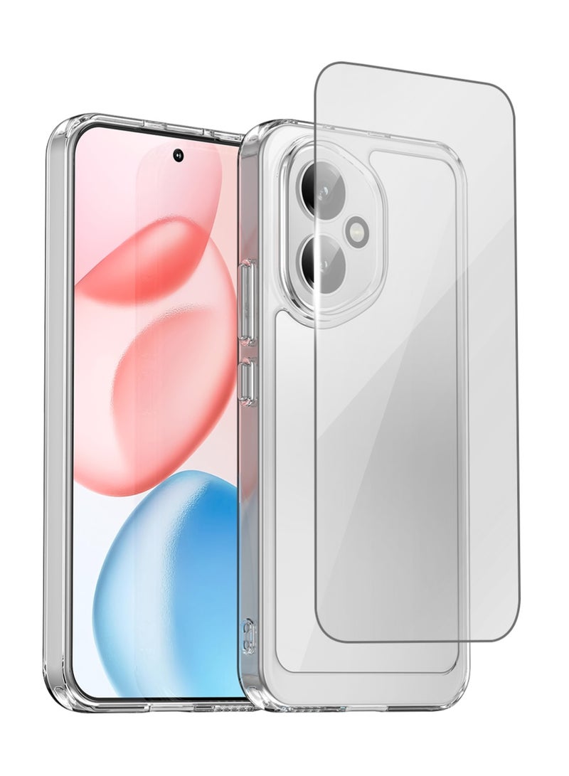 جلاسولوجي Case for Honor 400 5G Case with Tempered Glass Screen Protectors , Transparent Soft TPU Silicone Case Cover Shock Absorption and Anti-Scratch - Image 2