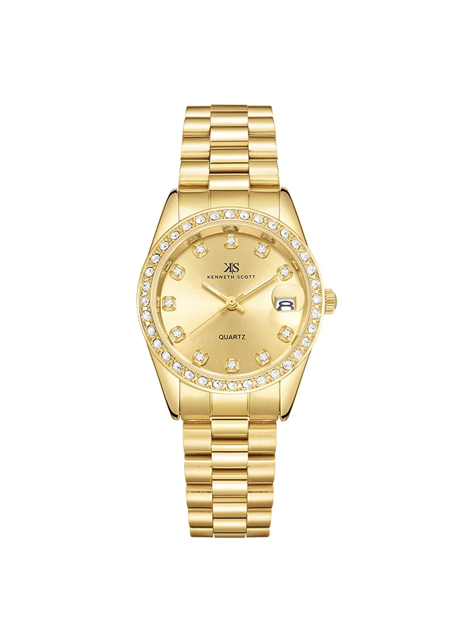 KENNETH SCOTT Women's Stainless Steel Analog Watch K23545-GBGC - 32 mm