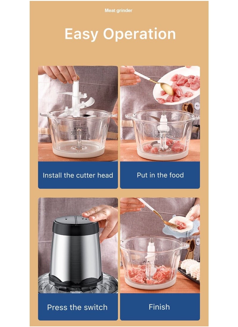 Joshberg 3L Electric Meat Grinder, 2 Speed Adjustable Stainless Steel Food Chopper  - Image 4