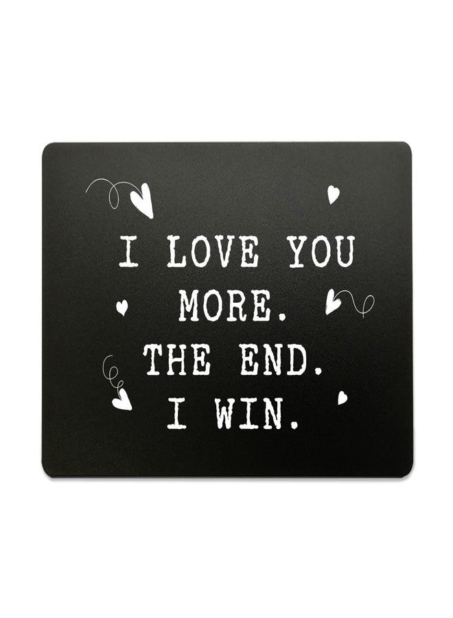 OFlyDesigns Mother and Father's Day Gift for Him or Her, Engraved Wallet Insert Card, “I Love You More The End I Win” Love Message, Black Aluminum Wallet Card Keepsake, Anniversary & Birthday Gift for Couples - Image 1