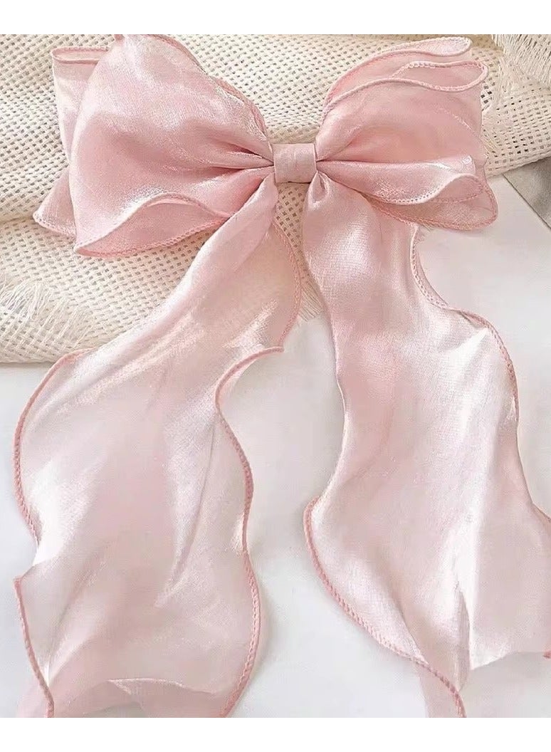 Goolsky 1Pc mesh bow ribbon hair clip, women's high-end headpiece, large hair clip, hair accessory - Image 3