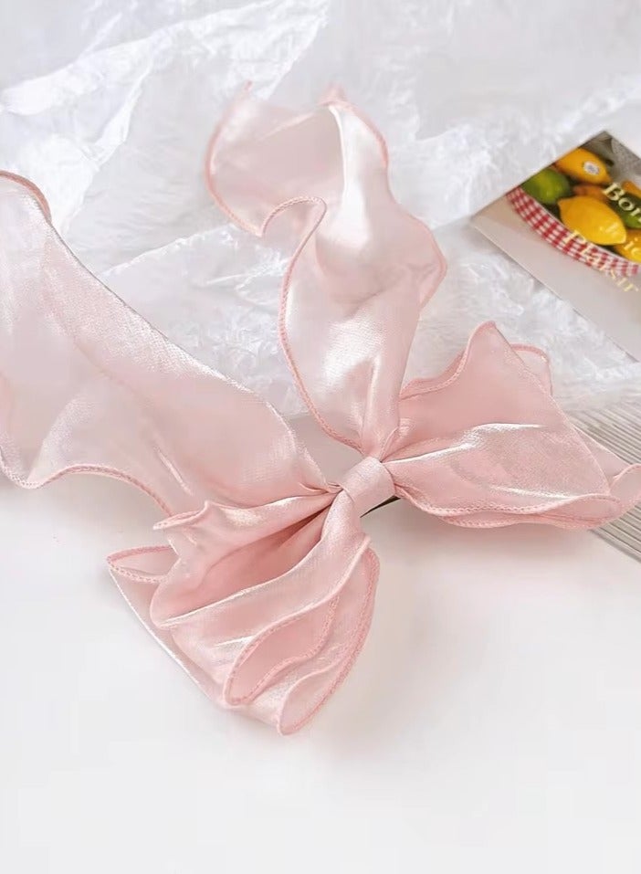 Goolsky 1Pc mesh bow ribbon hair clip, women's high-end headpiece, large hair clip, hair accessory - Image 4