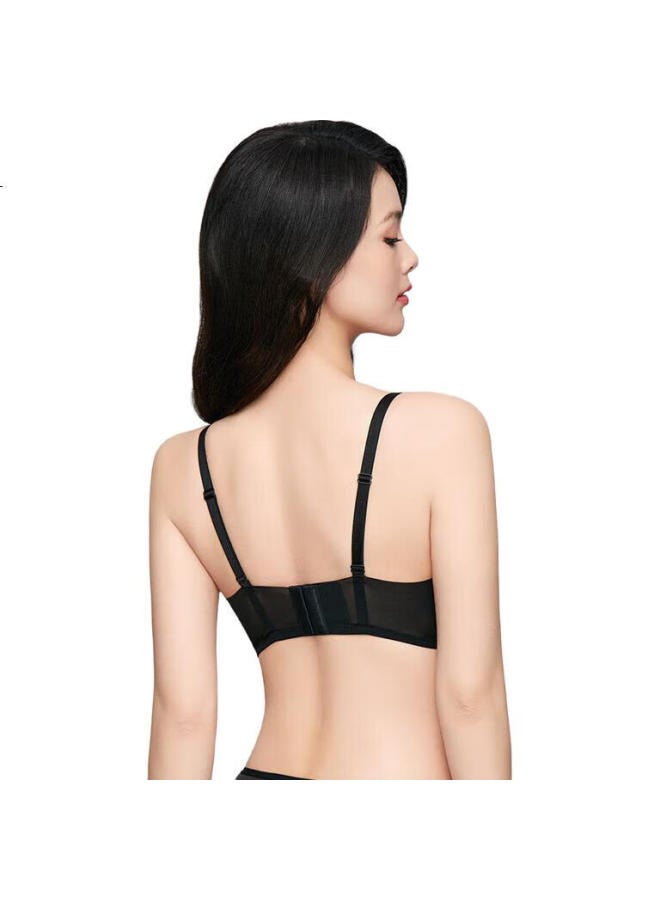 Embry Form Song Yi Same Style Comfortable Petal Cup Push-Up Bra For Large Busts, Slim And Comfortable Women'S Bra Underwear Black Blk 80C - Image 3