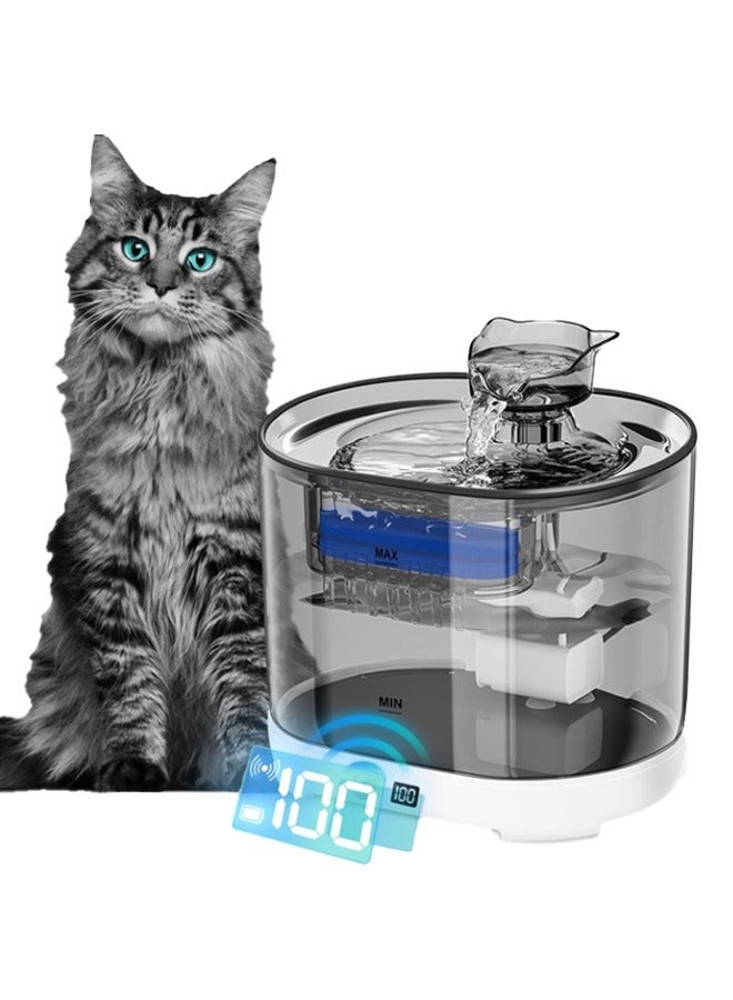 LAPET Cat Water Fountain, 2.2L Automatic Pet Fountain Cat Water Dispenser, Light Quiet Pump for Cats - Image 1