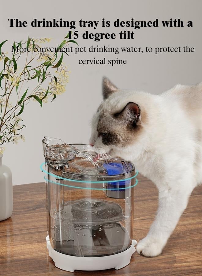 LAPET Cat Water Fountain, 2.2L Automatic Pet Fountain Cat Water Dispenser, Light Quiet Pump for Cats - Image 2