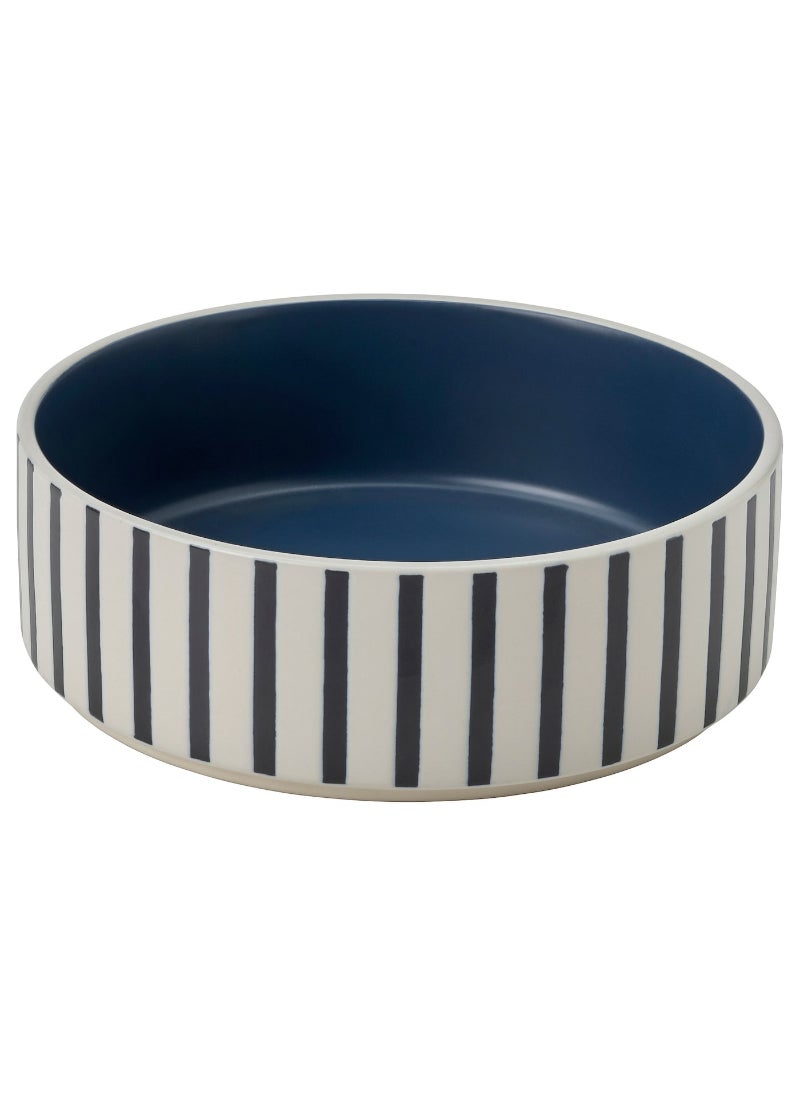Generic Pet bowl, stripe pattern black-blue and dark blue, 15 cm 