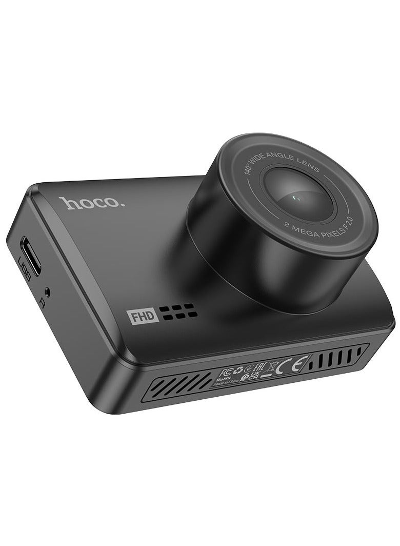 هوكو كاميرا داش كام "DV3" مسجل قيادة ثنائي القناة من DSP DV3 كاميرا لوحة القيادة للسيارة مع شاشة IPS HD وكاميرا أمامية ثنائية القناة بدقة 1080 بكسل الخلفية بدقة 720 بكسل ونظرة عامة بزاوية 140 درجة - Image 2