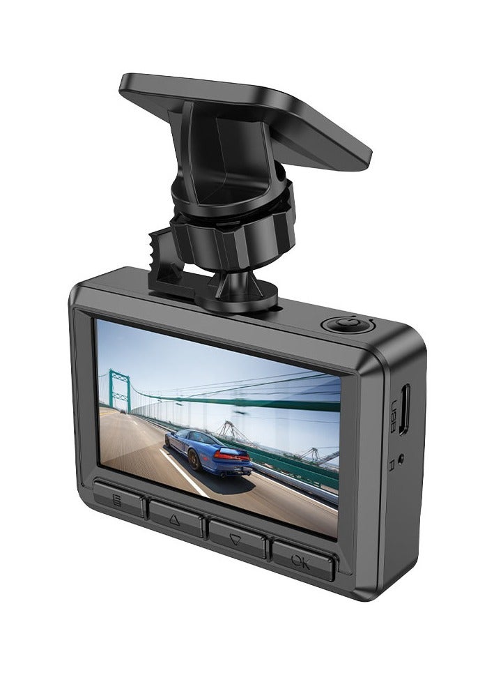 هوكو كاميرا داش كام "DV3" مسجل قيادة ثنائي القناة من DSP DV3 كاميرا لوحة القيادة للسيارة مع شاشة IPS HD وكاميرا أمامية ثنائية القناة بدقة 1080 بكسل الخلفية بدقة 720 بكسل ونظرة عامة بزاوية 140 درجة - Image 3