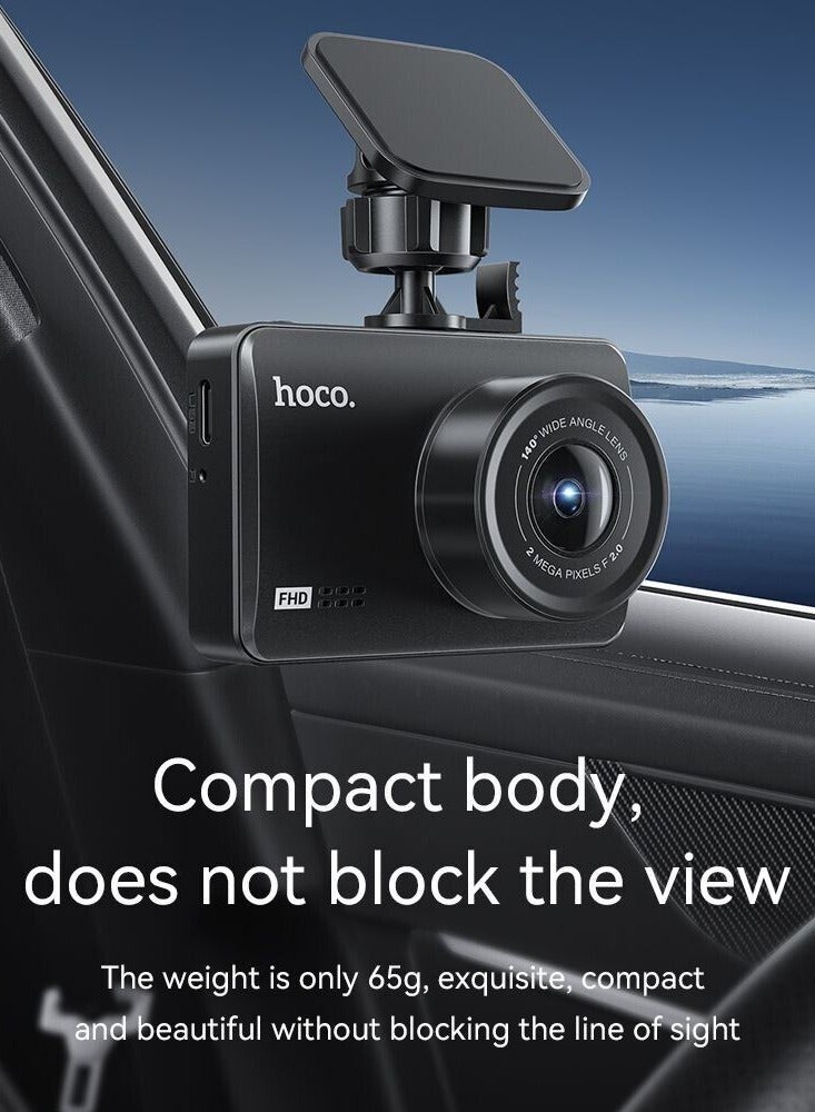 هوكو كاميرا داش كام "DV3" مسجل قيادة ثنائي القناة من DSP DV3 كاميرا لوحة القيادة للسيارة مع شاشة IPS HD وكاميرا أمامية ثنائية القناة بدقة 1080 بكسل الخلفية بدقة 720 بكسل ونظرة عامة بزاوية 140 درجة - Image 5
