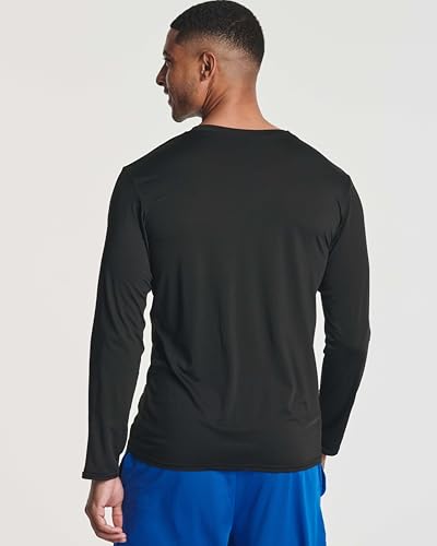 REALESSENTIALS Real Essentials 4 Pack: Mens Long Sleeve Dry Fit T Shirts Hiking Fishing Workout Gym Work Sun UPF 50 Wicking Running Tee, Set 8, Large - Image 3
