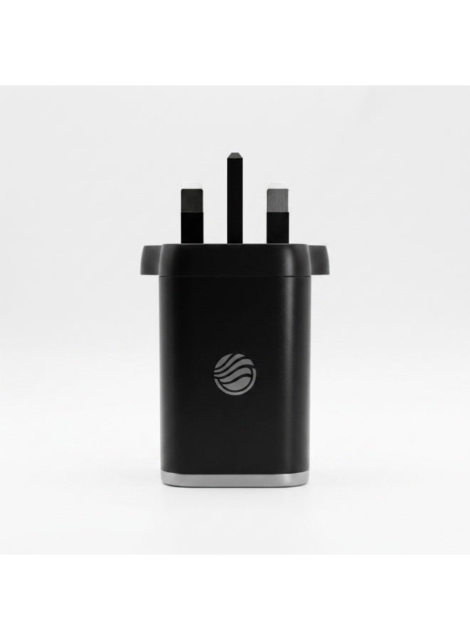 FIFTH ELEMENT HELIX​ Helix 45W GaN Charger with Built-In 70cm Retractable USB-C Cable, Multi-Port PD/PPS Adapter – Black - Image 2