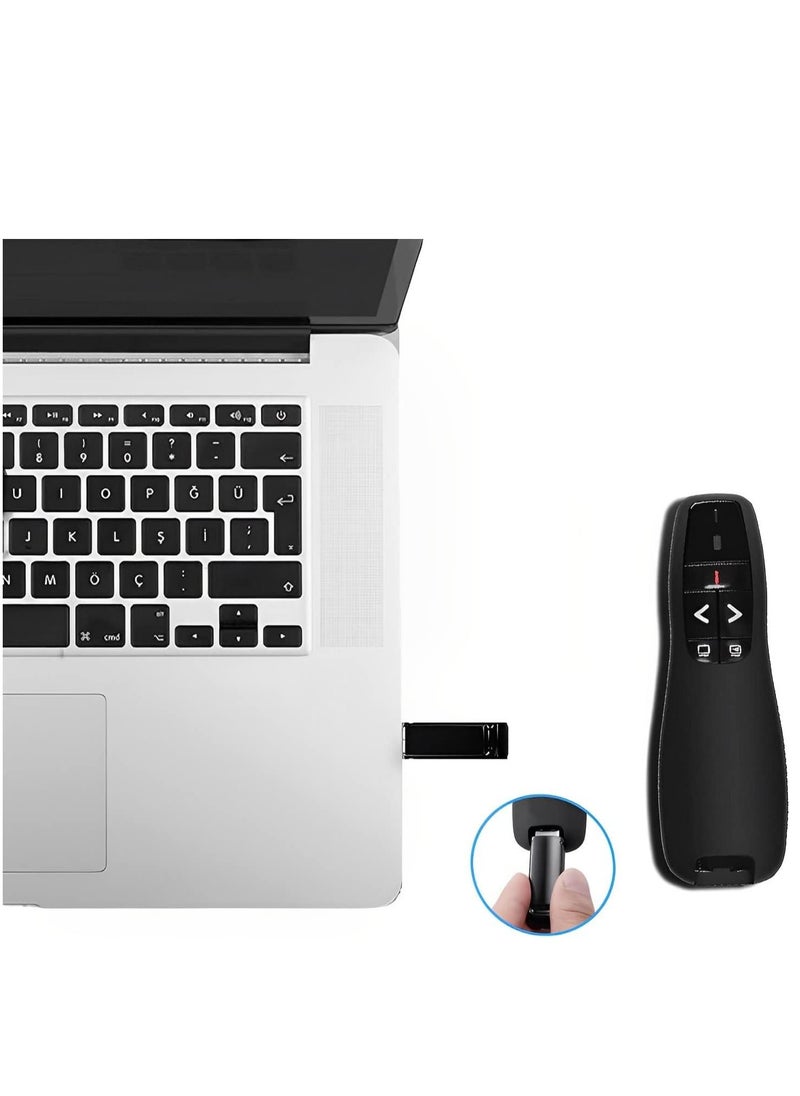Generic - Laser pointer for presentation, wireless presenter, 2.4GHz PowerPoint presentation clicker, USB pen clicker remote control PPT wireless presenter for Mac/Keynote/school/office - Image 1
