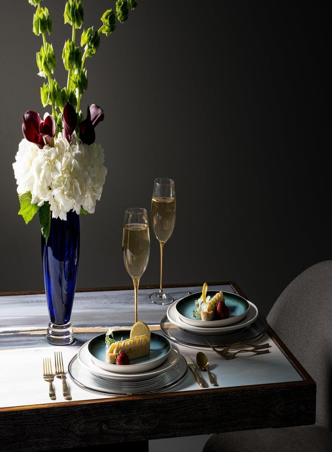 Barski - Handmade Glass - Footed Round Vase - Cobalt - 10" H (10 Inches High) Made in Europe - Image 4