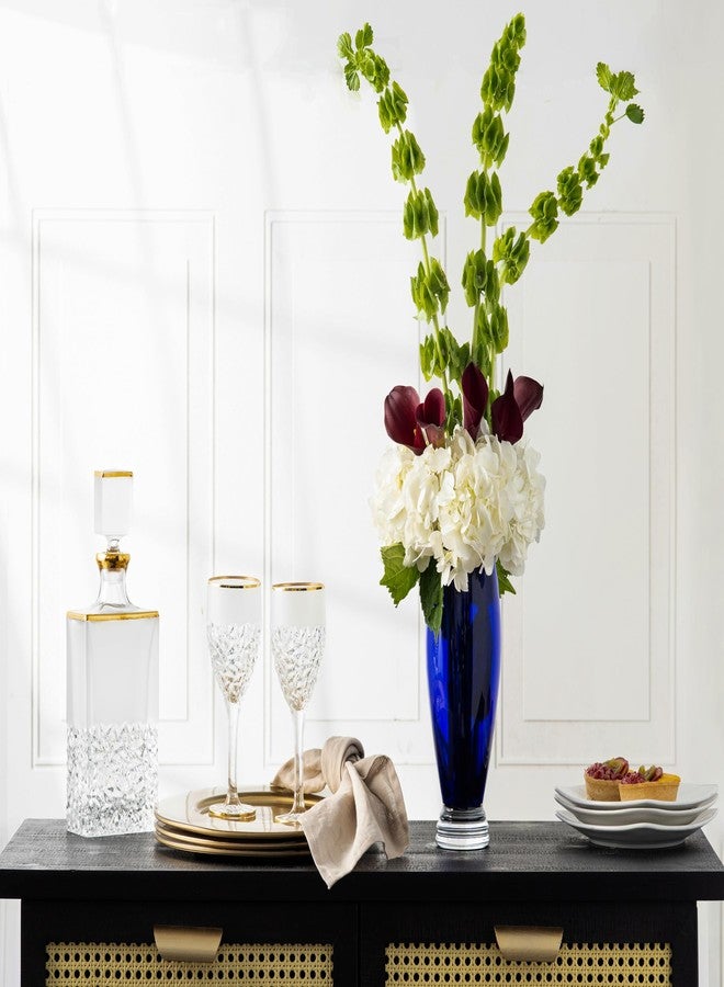 Barski - Handmade Glass - Footed Round Vase - Cobalt - 10" H (10 Inches High) Made in Europe - Image 5