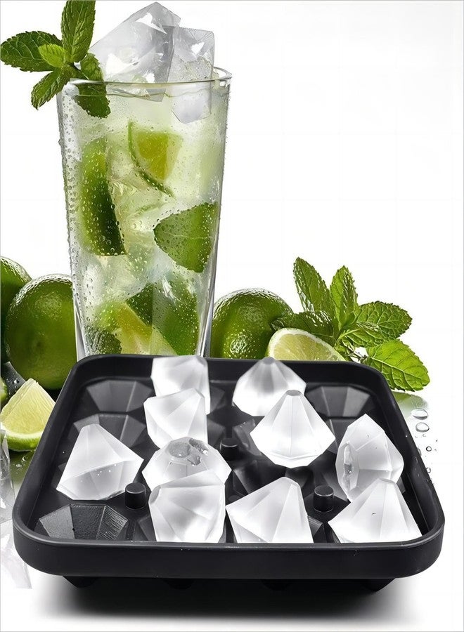 Gwindrise Tiny Diamond Ice Molds Fun Shapes, 1 Silicone Mini Diamond-Shaped Ice Cube Trays 16 Cubes, Easy Release, BPA-Free and Stackable, Small Ice Cube Tray with Lid - Image 4