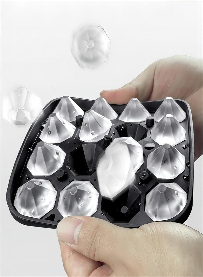 Gwindrise Tiny Diamond Ice Molds Fun Shapes, 1 Silicone Mini Diamond-Shaped Ice Cube Trays 16 Cubes, Easy Release, BPA-Free and Stackable, Small Ice Cube Tray with Lid - Image 5
