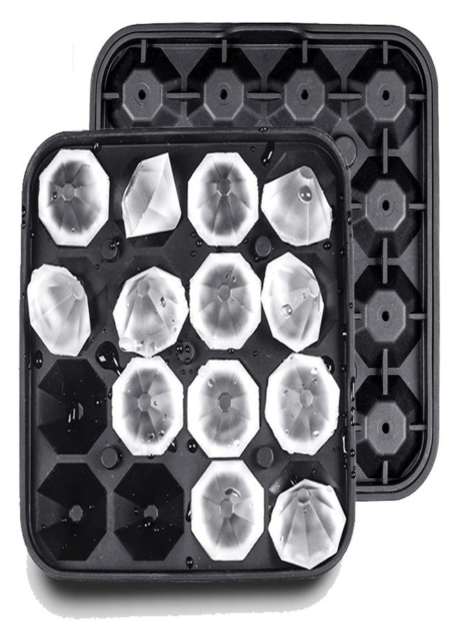 Gwindrise Tiny Diamond Ice Molds Fun Shapes, 1 Silicone Mini Diamond-Shaped Ice Cube Trays 16 Cubes, Easy Release, BPA-Free and Stackable, Small Ice Cube Tray with Lid - Image 1