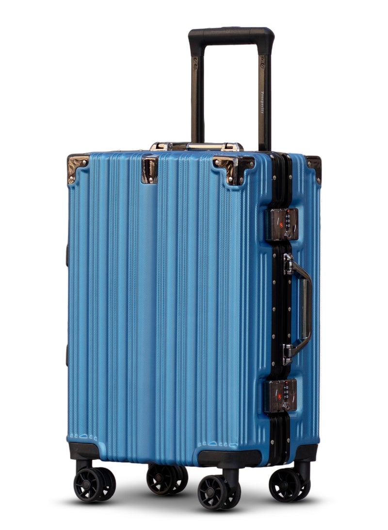 ZAAPPY prosp 20 Inch (7-10KG) Cabin Size Aluminum Frame Unbreakable Fashion Travel Trolley Luggage, Polycarbonate Hard Shell Suitcase with 360° Double Spinner Wheels - Image 1
