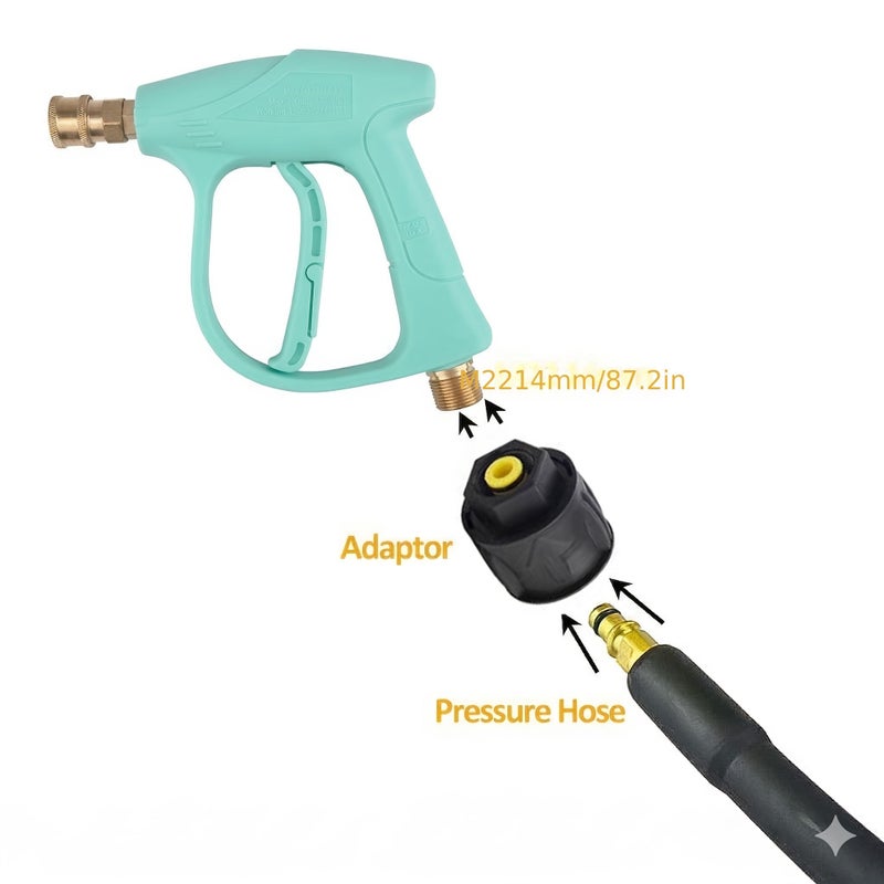 Pressure Washer Gun Kit 3000 Psi with Water Gun Adapter Five Color Nozzle 1 4 Inch Quick Connect Anti Fatigue Trigger Lock For Car Wash Patio Cleaning - Image 3