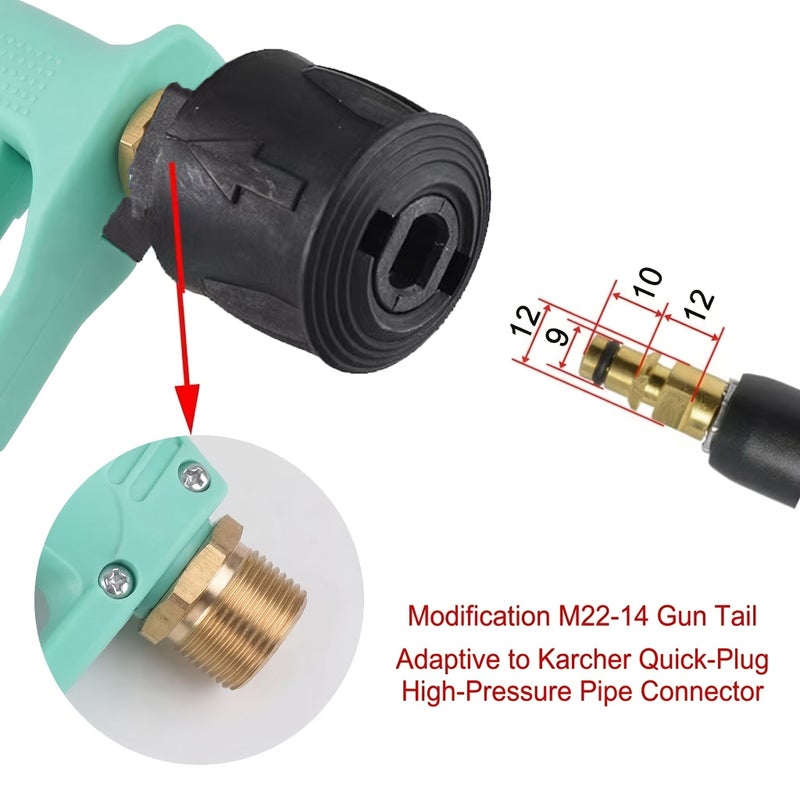 Pressure Washer Gun Kit 3000 Psi with Water Gun Adapter Five Color Nozzle 1 4 Inch Quick Connect Anti Fatigue Trigger Lock For Car Wash Patio Cleaning - Image 4