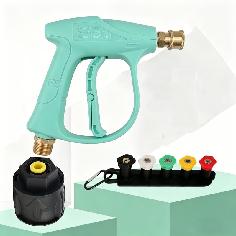 Pressure Washer Gun Kit 3000 Psi with Water Gun Adapter Five Color Nozzle 1 4 Inch Quick Connect Anti Fatigue Trigger Lock For Car Wash Patio Cleaning - Image 1