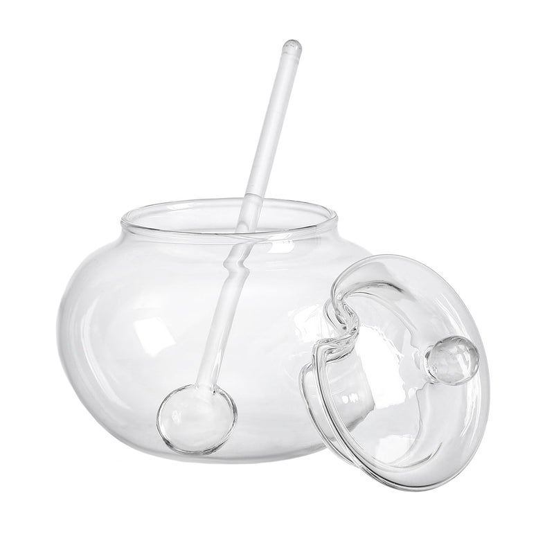 123Arts Clear Glass Sugar Bowl With Lid and Sugar Serving Spoon 8 ounces - Image 3